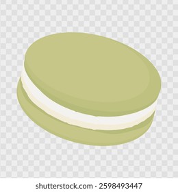 Macaroon cookie pistachio bakery dessert vector illustration