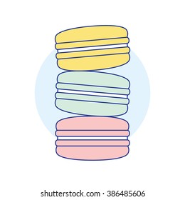 Macaroon cookies. Vector illustration