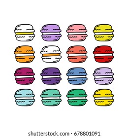 macaroon doodle icons