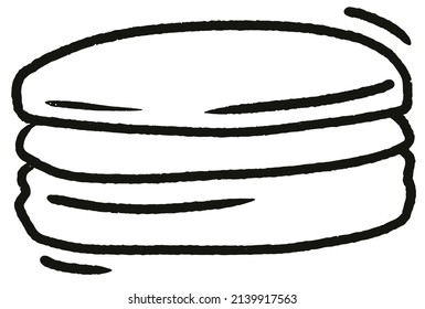 macaroon doodle line sketch hand drawn style. Vector illustration