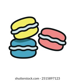 Macaroon icono de bebidas de alimentos Vector de diseño básico Plantillas de concepto simples y modernas