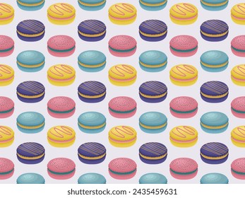 macaroon food vector pattern sugar cream pastry sweet colorful bakery eat dessert menu homemade cake