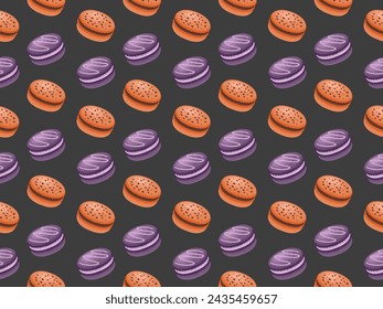 macaroon food vector pattern sugar cream pastry sweet colorful bakery eat dessert menu homemade cake