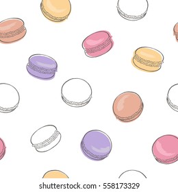 Macaroon graphic color sketch seamless pattern illustration vector