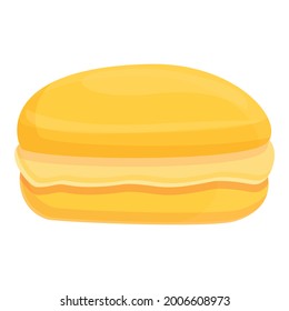 Vector de dibujos animados de icono de Macaroon. Postre francés. Pastel de barro dulce