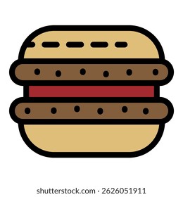 Macaroon icon. Outline macaroon vector icon color flat isolated