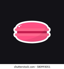 macaroon icon, sticker. vector illustration