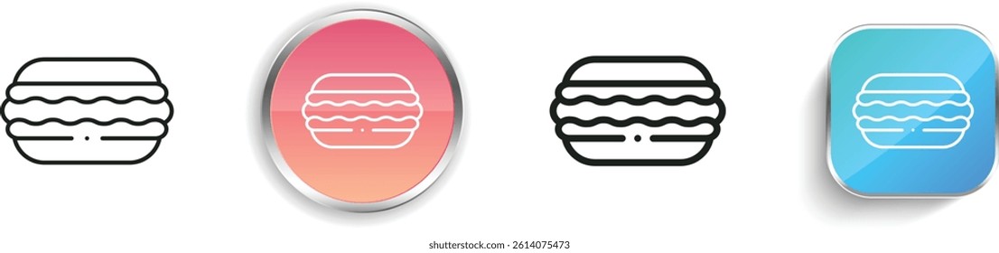 macaroon icon. Thin Linear, Regular and Button Style Design Isolated On White Background