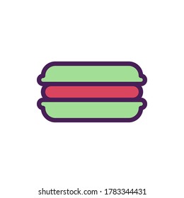 macaroon icon vector illustration filled outline style. food icon set.