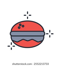 Macaroon icon. vector.Editable stroke.linear style sign for use web design,logo.Symbol illustration.