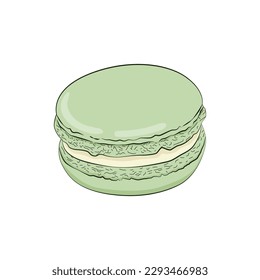 Macaroon-Illustration, modisch, linear