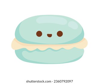 macaroon kawaii food icon isolated
