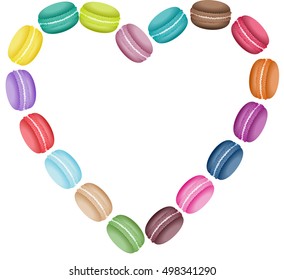 Macaroon label in heart shape