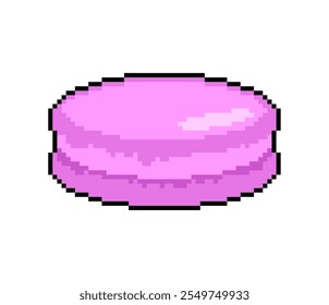 Macaroon pixel art isolated. 8 bit Macaroons icon sign. pixelated Macaron symbol