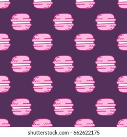 macaroon seamless doodle pattern