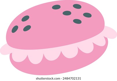 Ilustración vectorial de postre dulce de macaroon