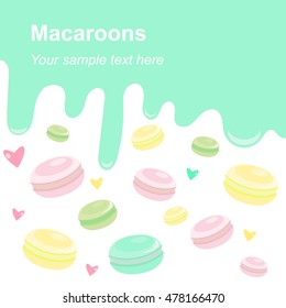 Macaroons Colorful Background with Title