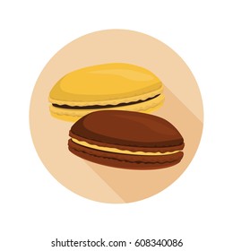 Macaroons cookies color flat icon for web and mobile design