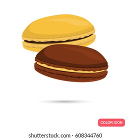 Macaroons cookies color flat icon for web and mobile design