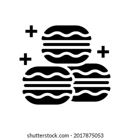 macaroons cookies glyph icon vector. macaroons cookies sign. isolated contour symbol black illustration