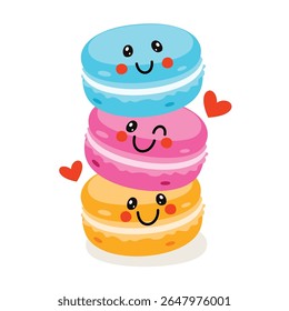 Macaroons Desserts With Different Flavors