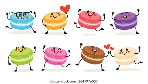 Macaroons Desserts With Different Flavors