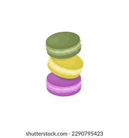 macaroons in different colors.vector illustration of sweets