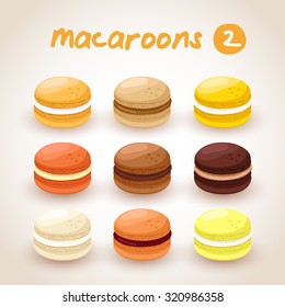 Macaroons with different flavors : Vector Illustration