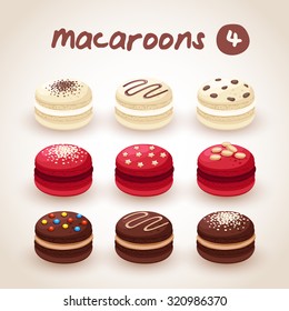 Macaroons with different flavors : Vector Illustration