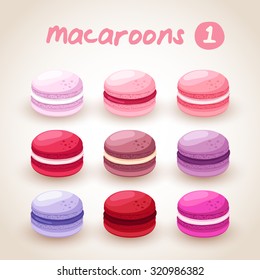 Macaroons with different flavors : Vector Illustration