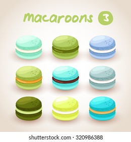 Macaroons with different flavors : Vector Illustration