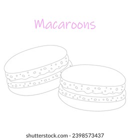 Macaroons, food illustration, eps 10 