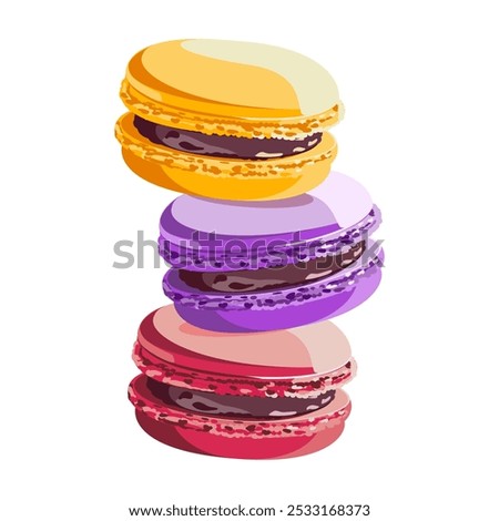 Macaroons French dessert vector illustration 