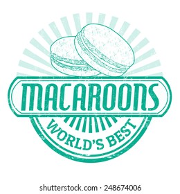 Macaroons  grunge rubber stamp on white background, vector illustration