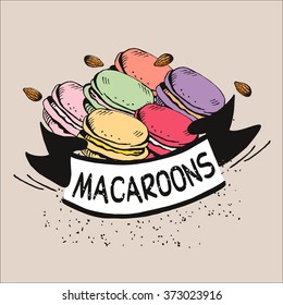 Macaroons  - hand drawn in vector.