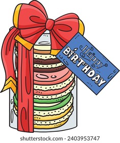 Macaroons with a Happy Birthday Cartoon Clipart 