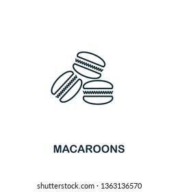 Icono de Macaroons. Diseño de símbolo de línea delgada de la colección de iconos de la tienda de café. UI y UX. Creative simple macarons icono para web y móvil.
