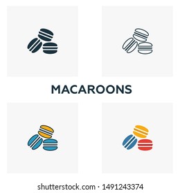 Macaroons icon. Thin line symbol design from coffe shop icon collection. UI and UX. Creative simple macaroons icon for web and mobile.