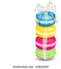 Macaroons and ribbon vector