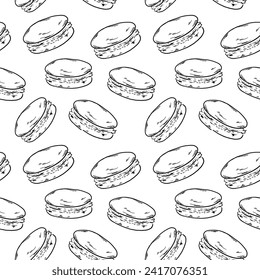 Macaroons seamless pattern textile cooking bakery  sweets birthday party