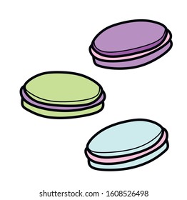 macaroons, simple flat illustration, cartoon style
