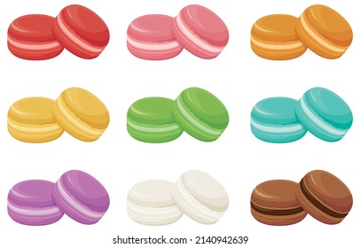 Macaroons of various colors. Vector illustration