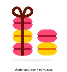 Macaroons vector flat material design object. Isolated illustration on white background.