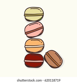 Macaroons, vector, Illustration