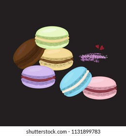 Macaroons vector illustration for design,food image