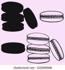 macaroons vector silhouette isolated