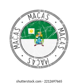 Macas city, Ecuador vector rubber stamp over white background