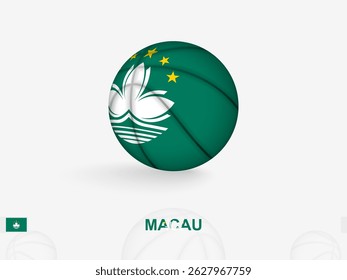 Macau Basketball Concept with National Flag Design. Perfect for use in sports related content, national team promotions.