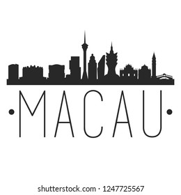 Macau China. City Skyline. Silhouette City. Design Vector. Famous Monuments Logo.