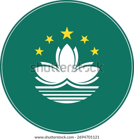 Macau Circle Flag, Macau Flag Icon